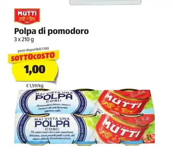 ALDI Mutti Polpa di pomodoro 3 x 210g offerta
