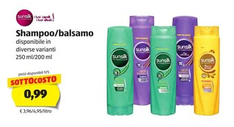 ALDI Sunsilk Shampoo/balsamo 250ml/200ml offerta