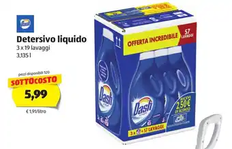 ALDI Dash Detersivo liquido 3 x 19 lavaggi 3,135L offerta