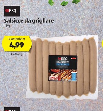 ALDI BBQ Salsicce da grigliare 1kg offerta