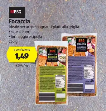 ALDI BBQ Focaccia 250g offerta