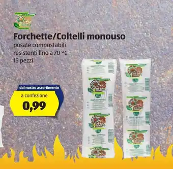 Bio Elios Forchette/Coltelli monouso 15 pezzi