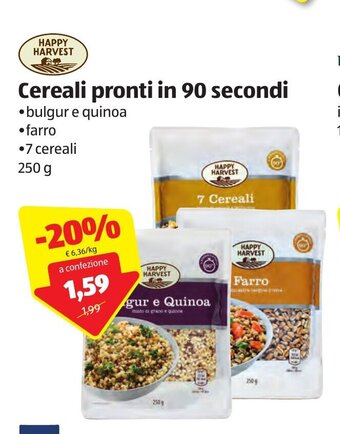 ALDI Happy Harvest Cereali pronti in 90 secondi 250g offerta