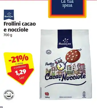 ALDI Boun'Ora Frollini cacao e nocciole 700g offerta