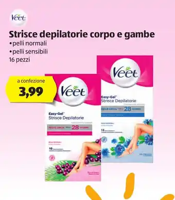 ALDI Veet Strisce depilatorie corpo e gambe 16 pezzi offerta