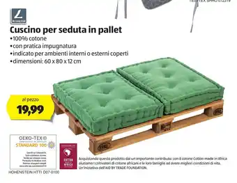 ALDI My Living Style Cuscino per seduta in pallet 60x80x12cm offerta