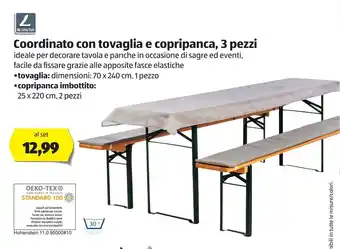 ALDI My Living Style Coordinato con tovaglia 70x240cm e copripanca 25x220cm, 3 pezzi offerta