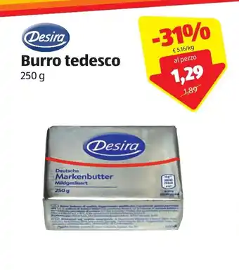 ALDI Desira Burro tedesco 250g offerta