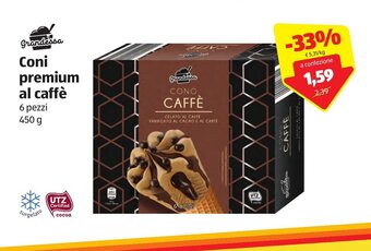 ALDI Grandessa Coni premium al caffè 6 pezzi 450g offerta