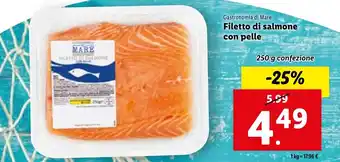 Lidl Gastronomia di Mare Filetto di salmone con pelle 250g offerta