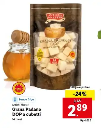 Lidl Antichi Maestri Grana Padano DOP a cubetti 14 mesi offerta