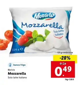 Lidl Merivio Mozzarella 125g offerta