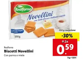 Lidl Realforno Biscotti Novellini 350g offerta