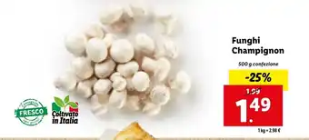 Lidl Funghi Champignon 500g offerta