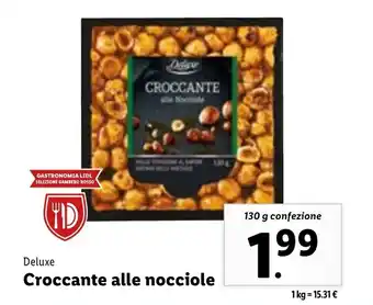 Lidl Deluxe Croccante alle nocciole 130g offerta