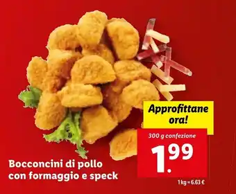 Lidl Bocconcini di pollo con formaggio e speck 300g offerta