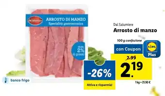 Lidl Dal Salumiere Arrosto di manzo 100g offerta