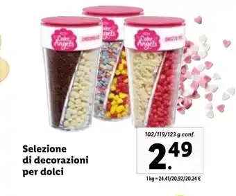 Lidl Selezione di decorazioni per dolci 102/119/123 g offerta