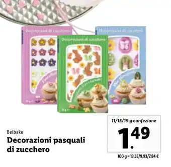 Lidl Belbake Decorazioni pasquali di zucchero 11/15/19 g offerta