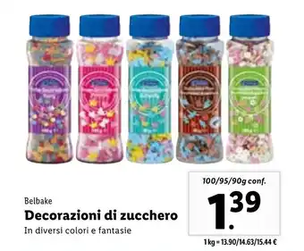 Lidl Belbake Decorazioni di zucchero 100/95/90 g offerta