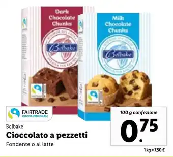 Lidl Belbake Cioccolato a pezzetti 100g offerta