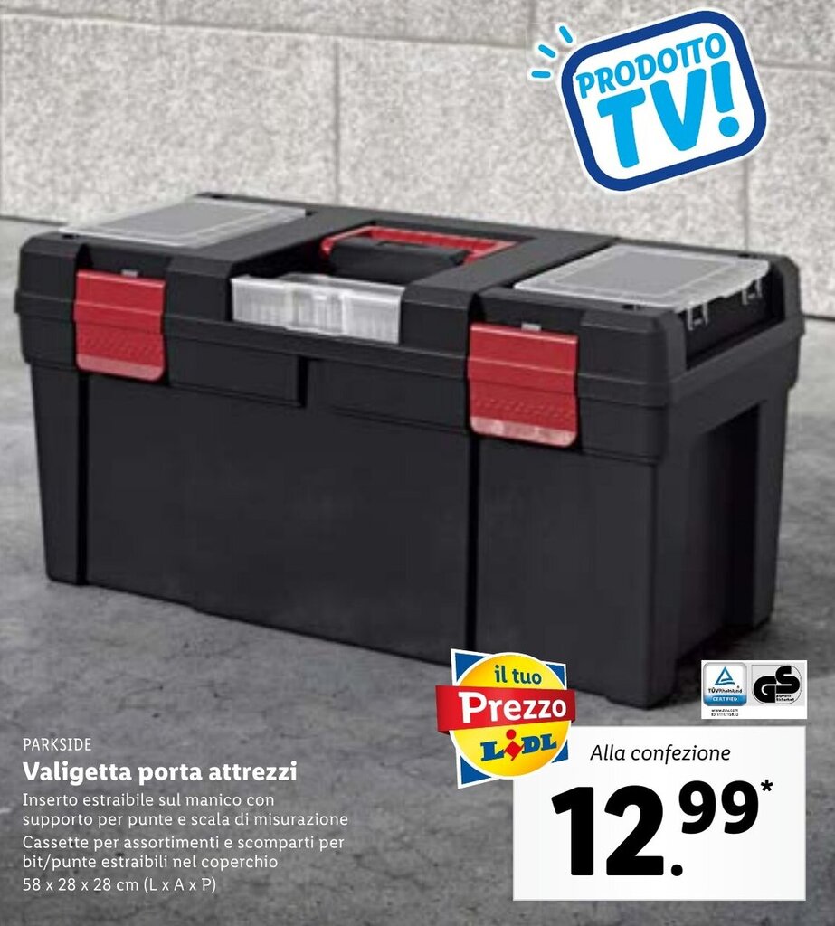 Offerta Parkside Valigetta porta attrezzi 58 x 28 x 28 cm nel volantino