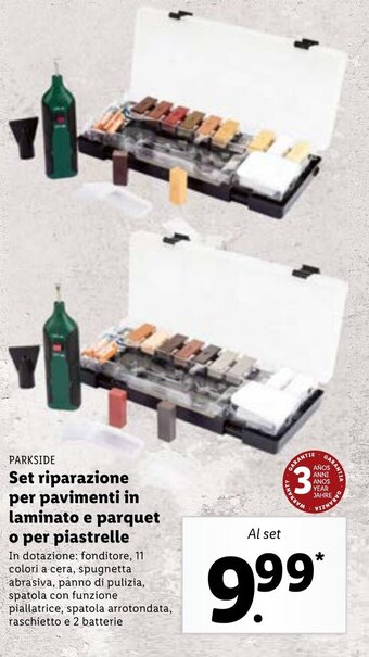 Lidl Parkside Set riparazione per pavimenti in laminato e parquet o per piastrelle offerta