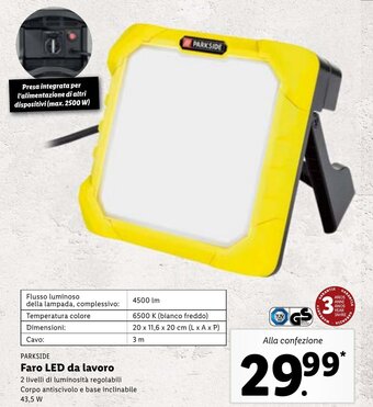 Lidl Parkside Faro LED da lavoro offerta