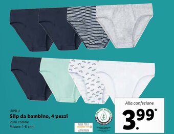 Lidl Lupilu Slip da bambino, 4 pezzi offerta