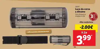 Lidl Crivit Luce da corsa a dinamo offerta