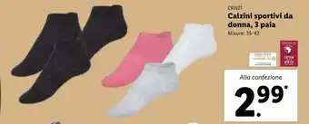 Lidl Crivit Calzini sportivi da donna, 3 paia 35-42 offerta