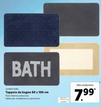 Lidl Livarno Home Tappeto da bagno 60 x 100 cm offerta