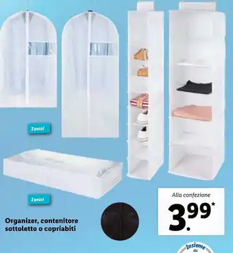 Lidl Organizer, contenitore sottoletto o copriabiti offerta
