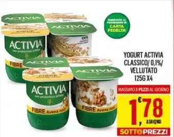 Despar Activia Yogurt Classico/ 0,1%/Vellutato 125GX4 offerta