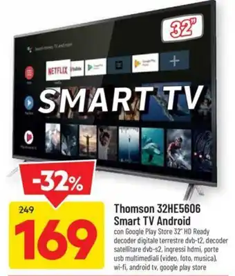 DPiù Thomson 32HE5606 Smart TV Android offerta