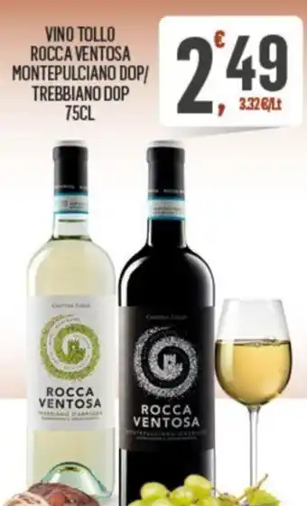 Despar Vino Tollo Rocca Ventosa Montepulciano Dop/ Trebbiano Dop 75CL offerta