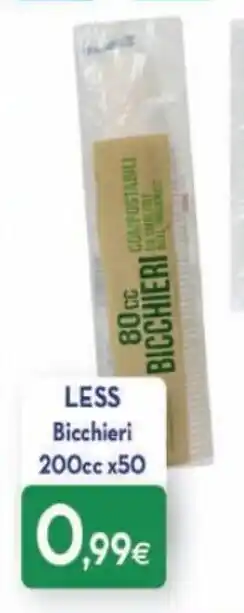 Proshop Less Bicchieri 200cc x50 offerta