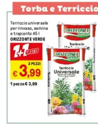 Iper La Grande Orizzonte Verde Terriccio universale per rinvaso, semina e trapiento 45 l offerta