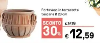 Portavaso in terracotta toscana 20 cm