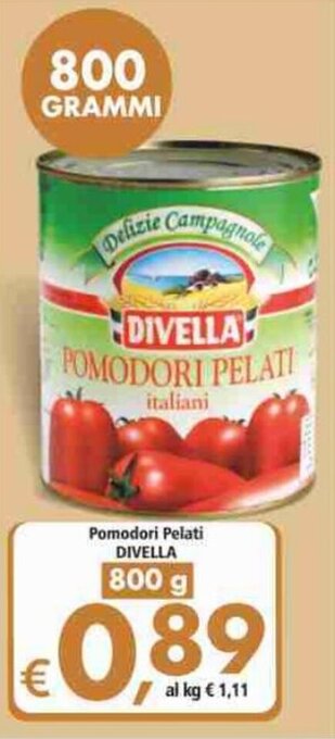 Alter Discount Divella Pomodori Pelati 800g offerta