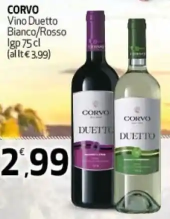 Ipercoop Corvo Vino Duetto Bianco/Rosso Igp 75 cl offerta