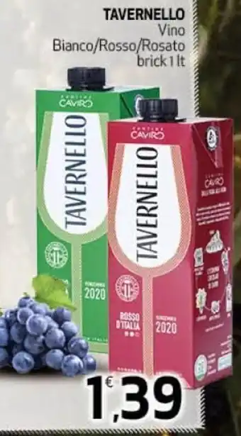 Ipercoop Tavernello Vino Bianco/Rosso/Rosato brick 1 lt offerta