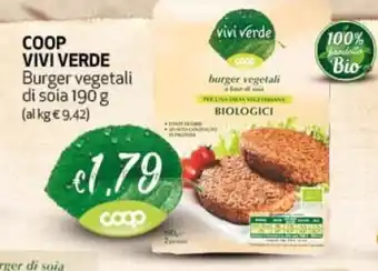 Ipercoop Coop Vivi Verde Burger vegetalli di soia 190g offerta