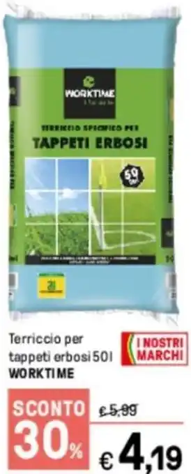 Iper La Grande Worktime Terriccio per tappeti erbosi 50 l offerta