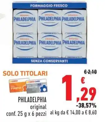 Conad Superstore Philadelphia Original 25 g x 6 pezzi offerta