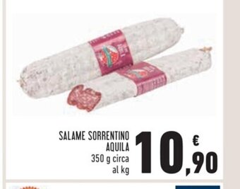 Conad Salame Sorrentino Aquila 350 g circa al kg offerta
