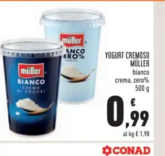 Conad Yogurt Cremoso Muller bianco crema, zero % 500g offerta
