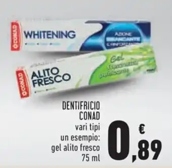 Conad Conad Dentifricio 75ml offerta