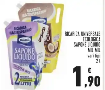 Conad Mil Mil Sapone Liquido Ricarica Universale Ecologica 2L offerta