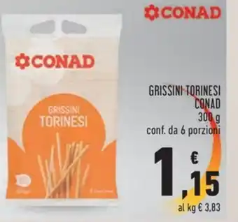 Conad Grissini Torinesi Conad 300g conf. da 6 porzioni offerta
